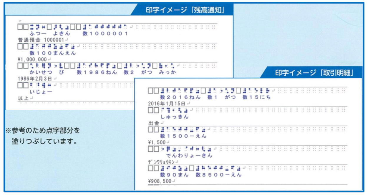 九州フィナンシャルグループ 点字明細